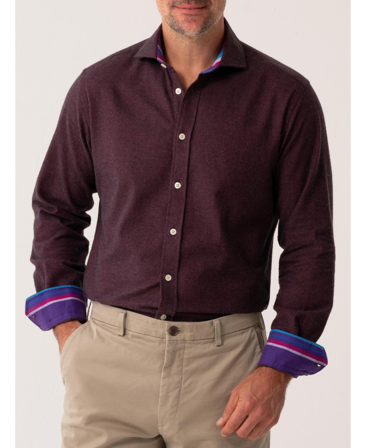 Koy Clothing Men's Long Sleeve Cotton Cashmere Shirt