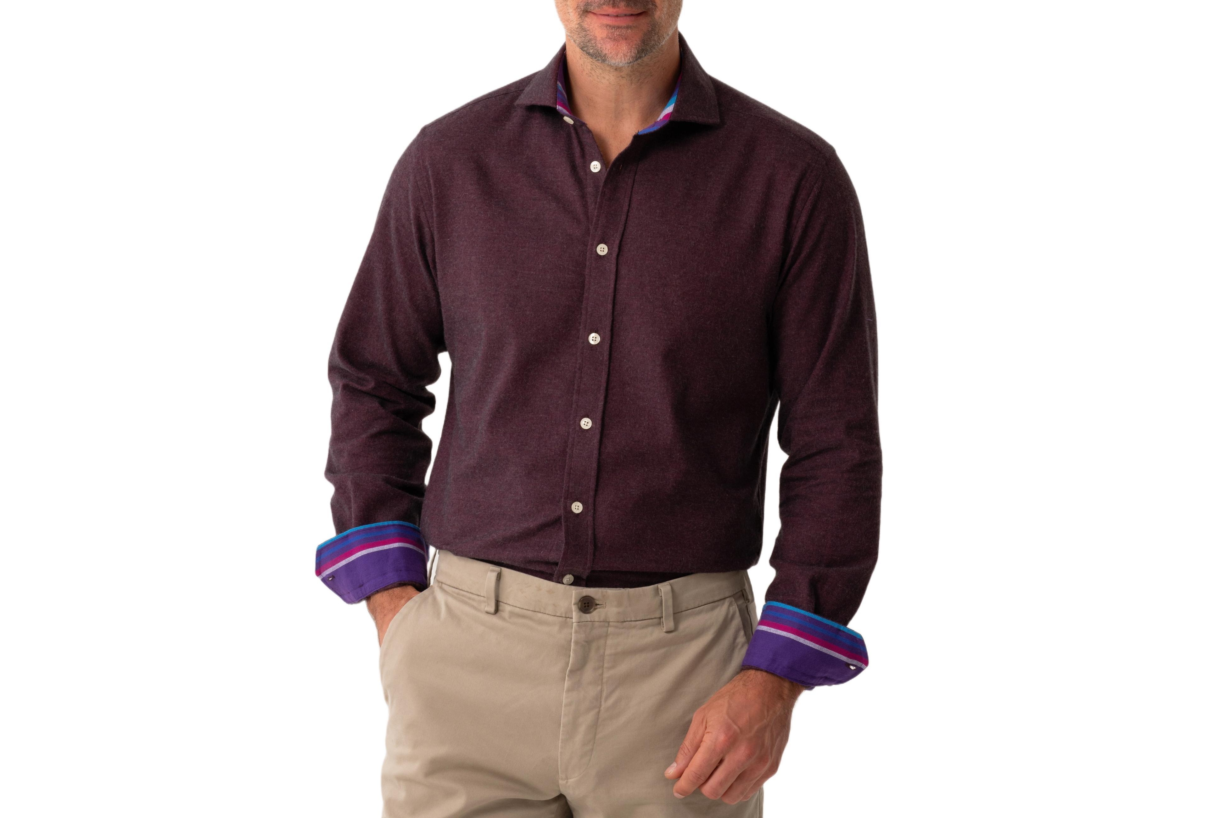 Koy Clothing Men's Long Sleeve Cotton Cashmere Shirt