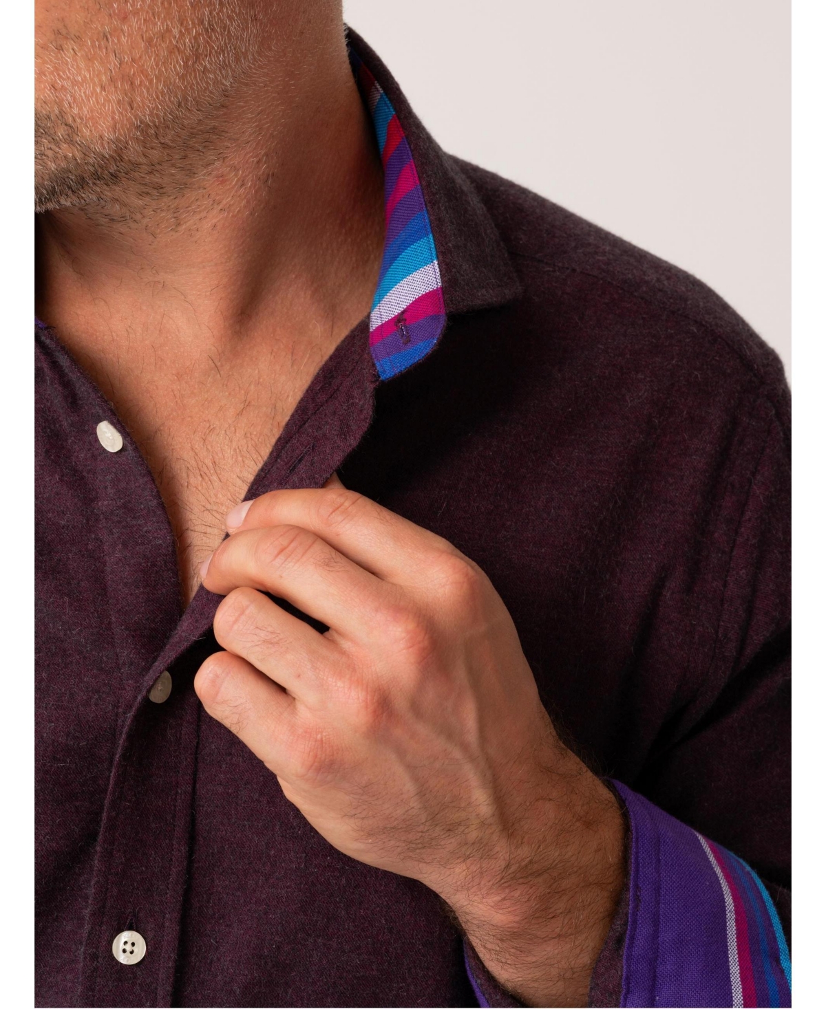 Koy Clothing Men's Long Sleeve Cotton Cashmere Shirt