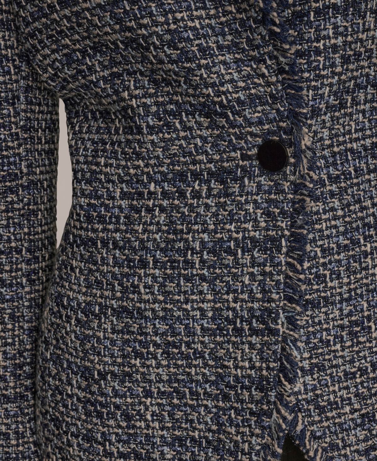 Donna Karan Women's Fringe Button Closure Jacket In Gray