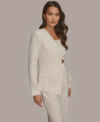 Women's One-Button Asymmetrical Blazer
