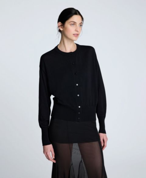 Женский кардиган Kenneth Cole Long Sleeve Button-Front Cardigan, цвет: Чёрный