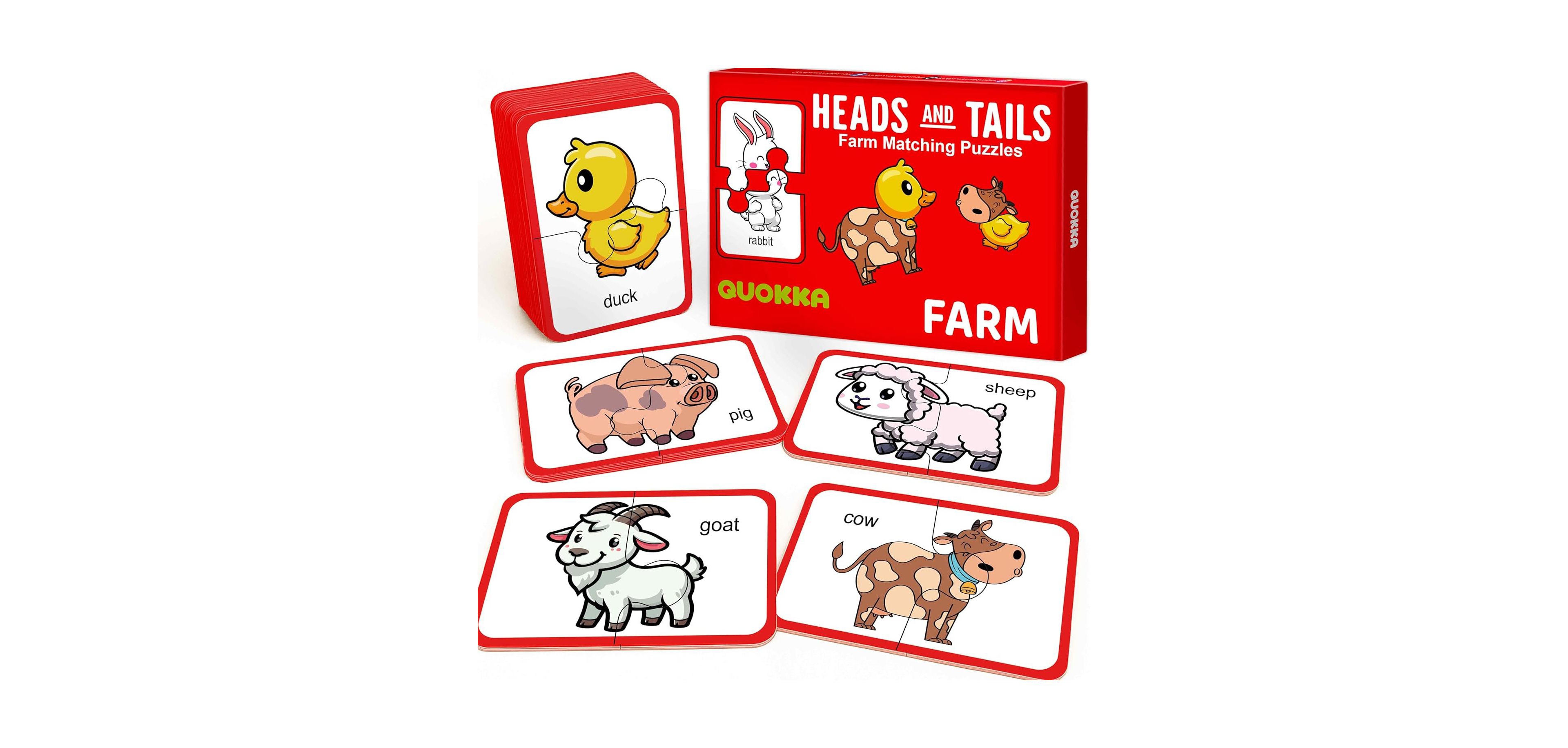 Quokka 16 Pairs of Wood Animals - Memory Matching Games for 2-4 Ages
