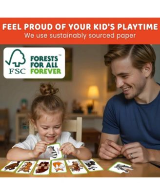 16 Pairs of Wood Animals - Memory Matching Games for 2-4 Ages