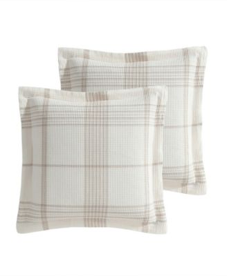 Home Waffle Plaid 2-Pc. Sham Set, European