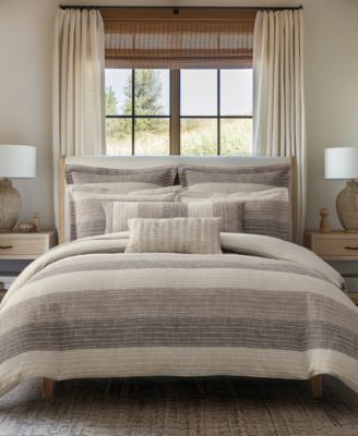 Sand Stripes Textured 3-Pc. Duvet Cover Set, King