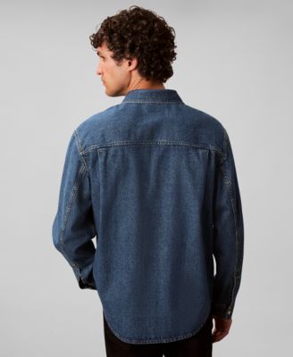 Men's Button-Front Denim Overshirt