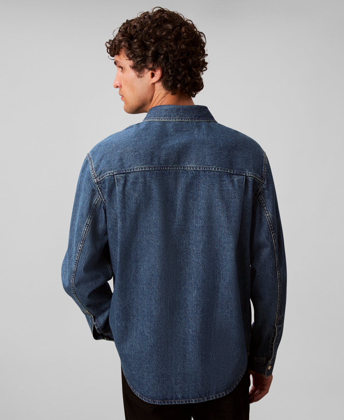 Calvin Klein Men's Button-Front Denim Overshirt