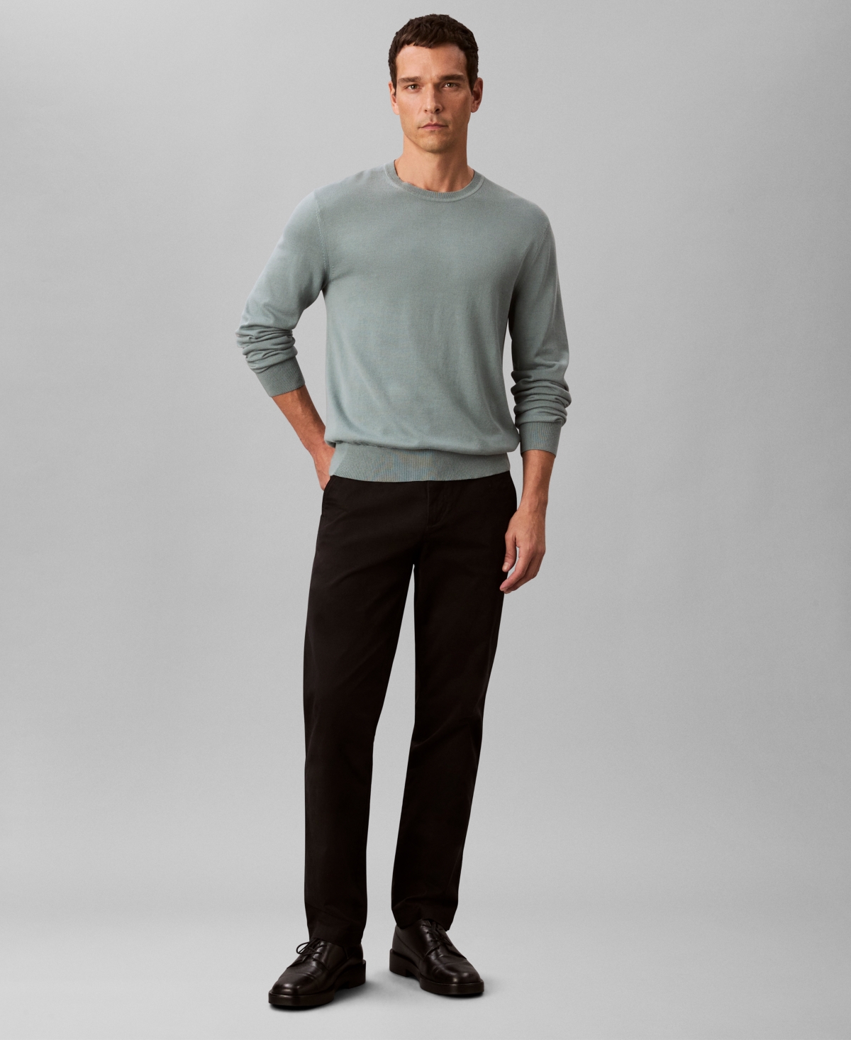 Calvin Klein Men's Crewneck Long Sleeve T-shirt In Blue