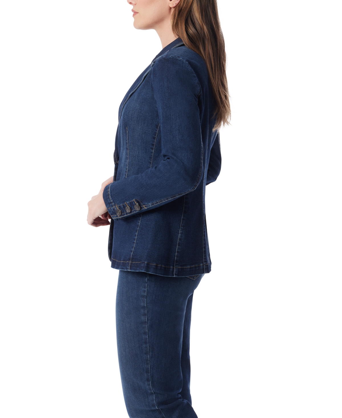 Gloria Vanderbilt Women's Denim One-button Blazer In Blue