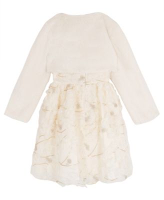 Girls' 7-16 Round Neck Dress and jacket, 2-Piece Set