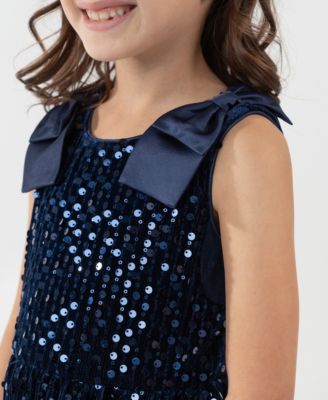 Girls' 2T-6X Sequined Sleeveless Dress