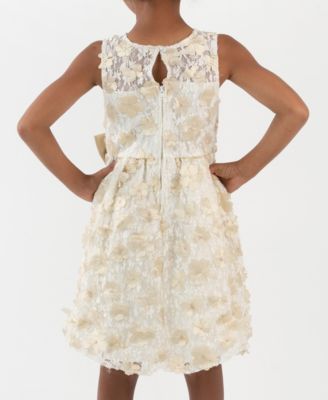 Girls' 2T-6X 3D Flower Round Neck Dress