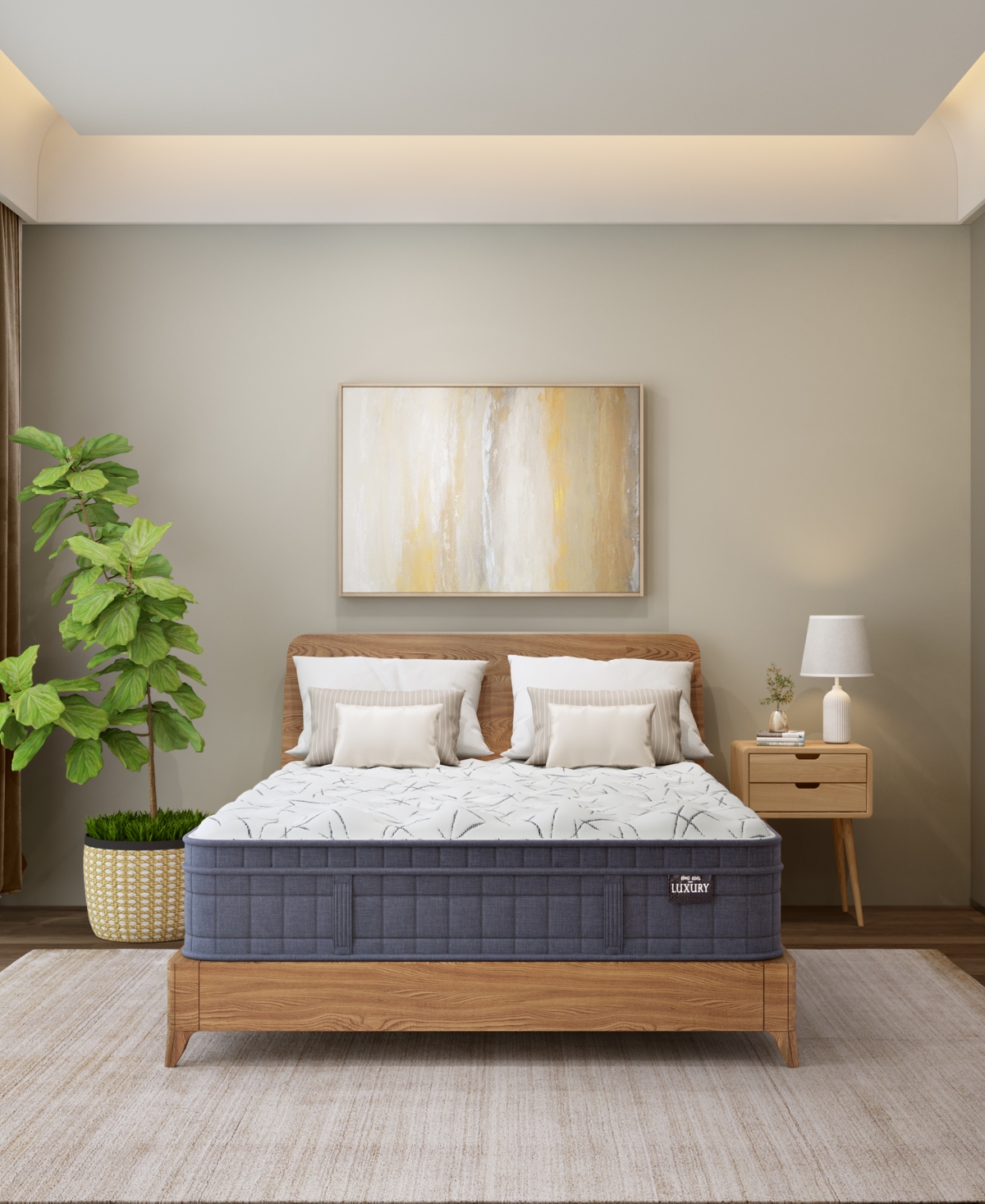 King Koil Luxury By  Serena 14" Medium Euro Top Mattress, Twin, Created For Macy's In Gray