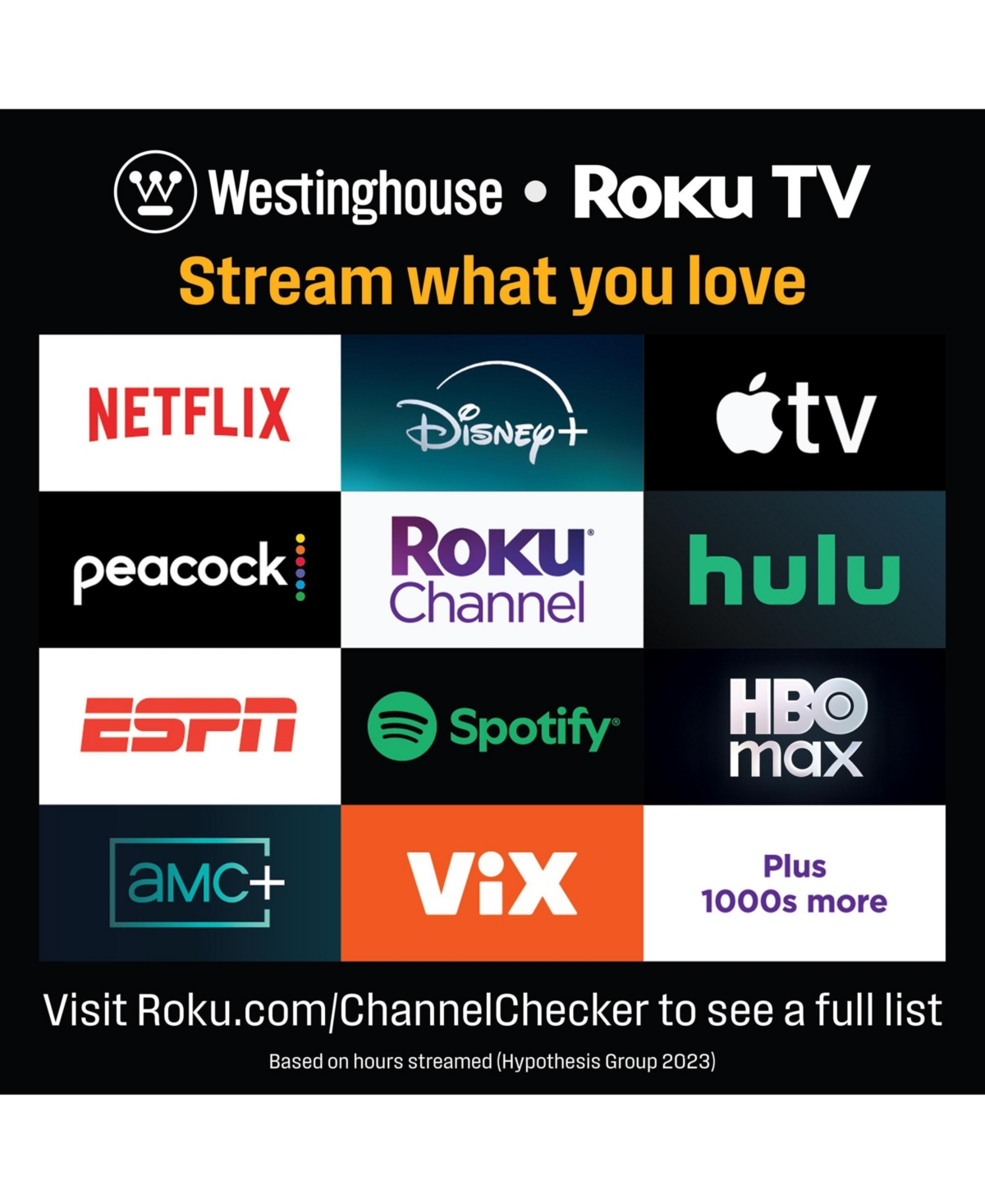 Westinghouse 43" Roku Smart Tv, Fhd Qled, Dolby+, Wi-Fi, Bluetooth, Apple AirPlay, Alexa & Google Assistant, Flat Screen