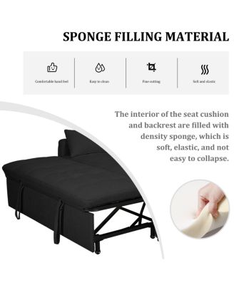   1 Pc   Linen Upholstered, Adjustable Backrest, Side Storage, Smooth Wheels  61", Pull-Out Sleeper   Convertible Sofa Bed