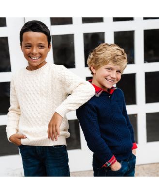 Baby Boys Long Sleeve Textured Shawl Collar Sweater