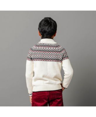 Baby Boys Long Sleeve Half Zip Raglan Ski Sweater