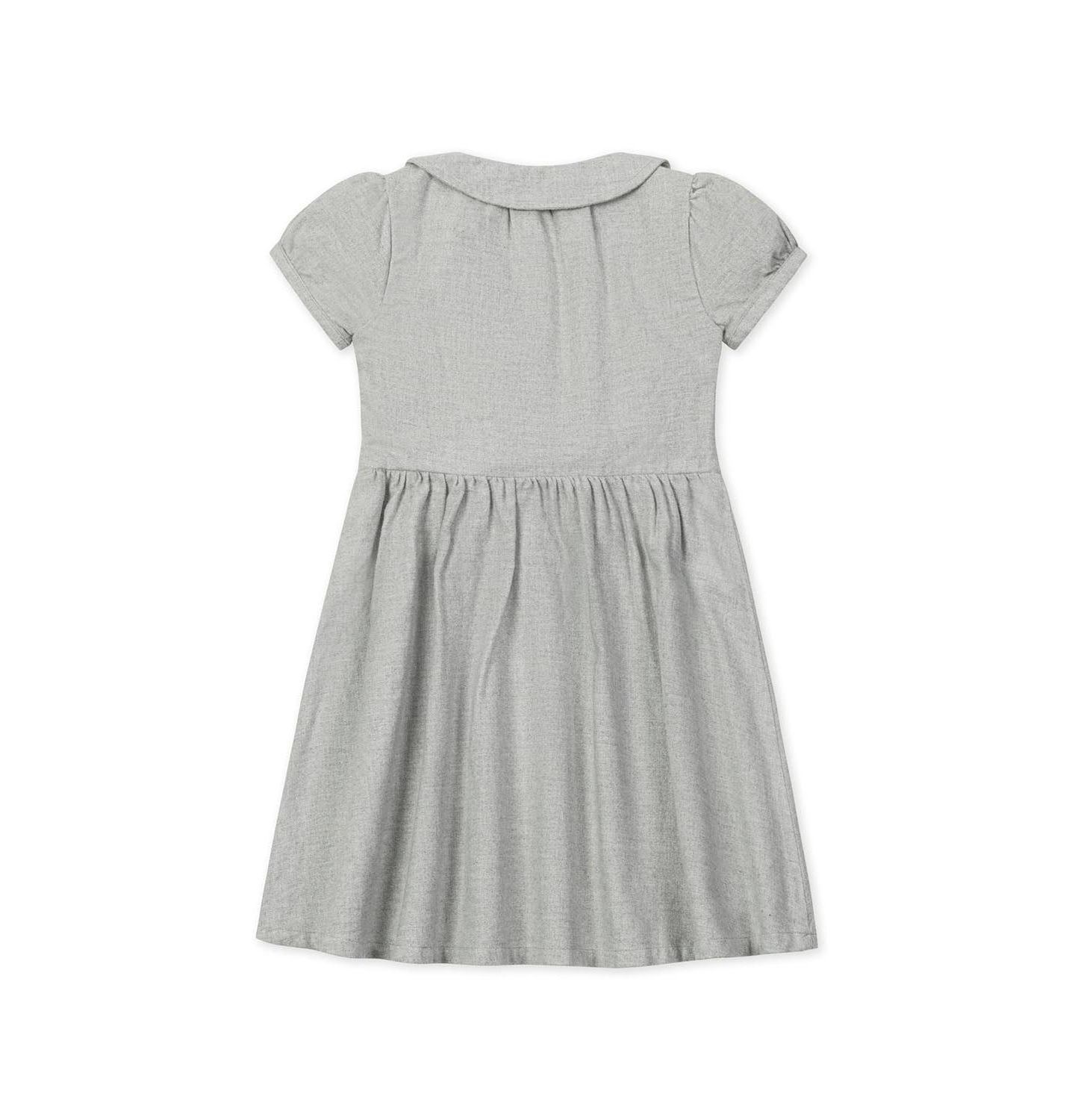Платье Hope & Henry Organic Double Breasted Flannel Dress with Collar для девочек, цвет: Серый меланжевый — фото 5