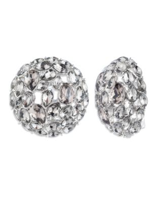 Givenchy - Glass Stone Silver-Tone Drama Cluster Stud Earrings