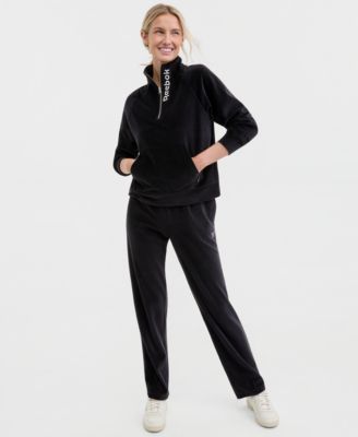 Women's New Heritage Velour Half Zip Collared Top