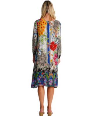 Women's Midi Summer Dress with Collared Neck, Short Sleeves, and Side Slits