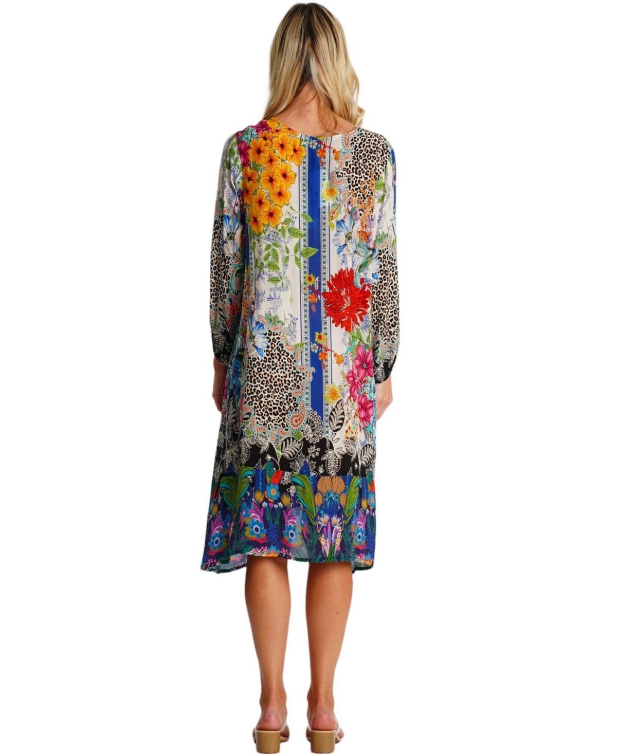 La Moda Clothing Women's Midi Summer Dress with Collared Neck, Short Sleeves