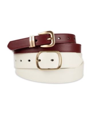 Calvin Klein - 2-Pc. Reversible Center Bar Buckle Belt Set