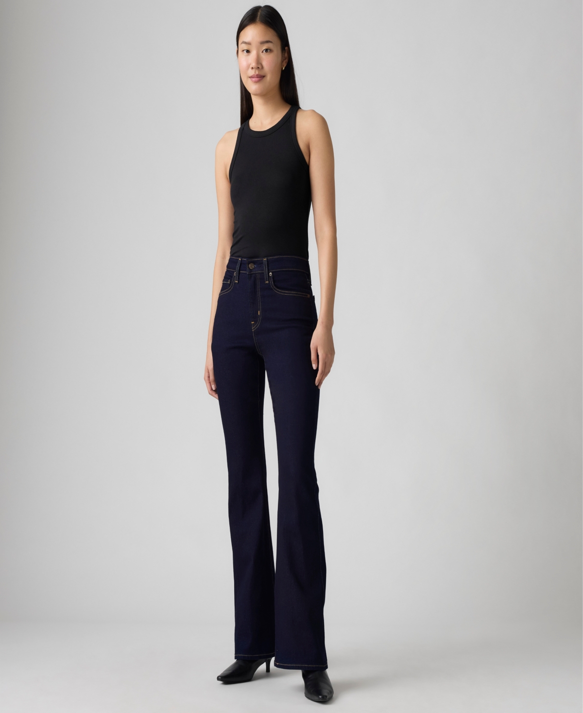 Levi's Women's 726 High Rise Slim Fit Flare Jeans In Black