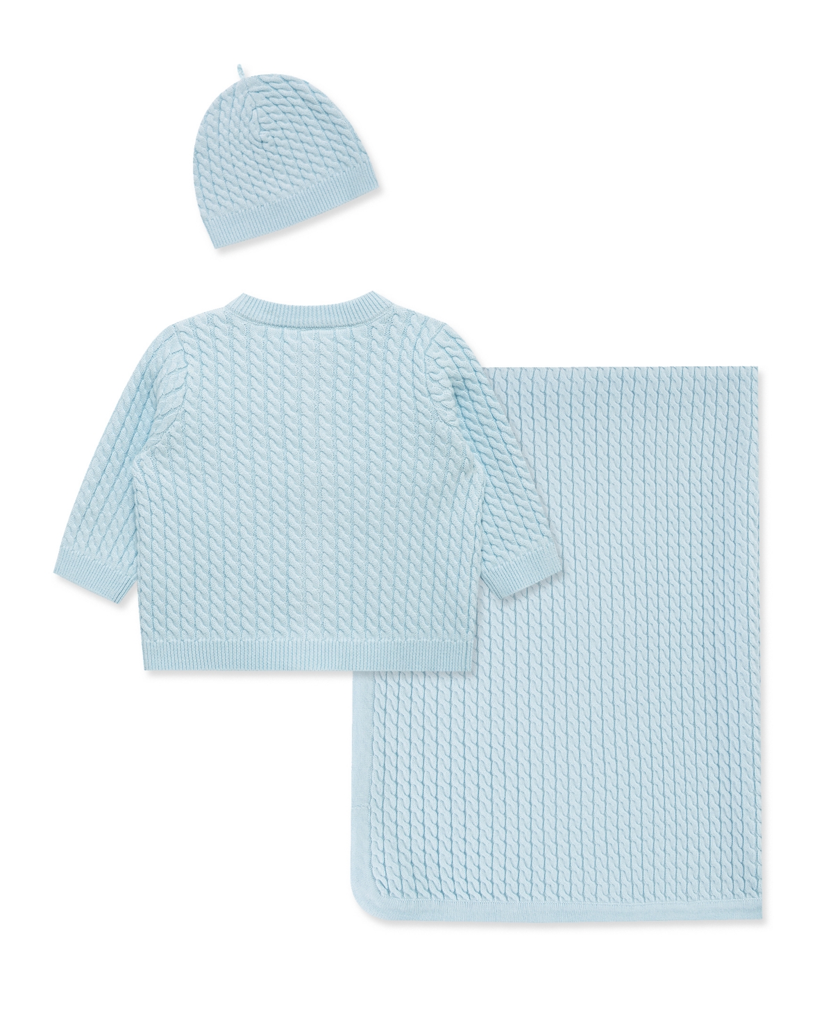 Little Me Baby Boys and Girls 3-Piece Cardigan, Blanket Hat Gift Set