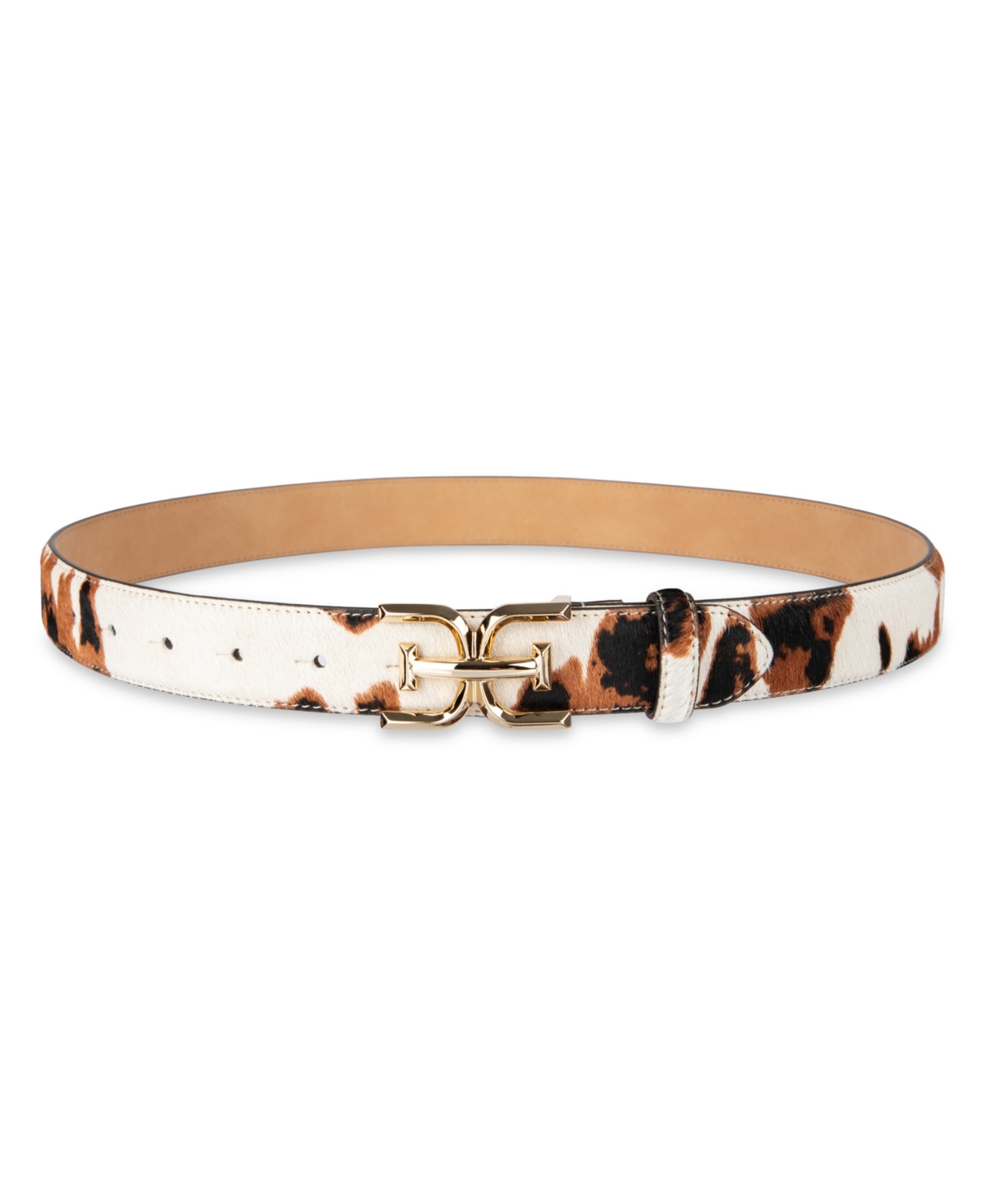 Sam Edelman Double-e Plaque High Shine Patent Leather Belt In Multi
