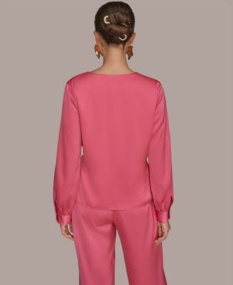 Women's Faux Wrap Long Sleeve Top