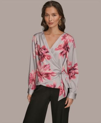 Donna Karan New York - Women's Floral Print Long-Sleeve Top