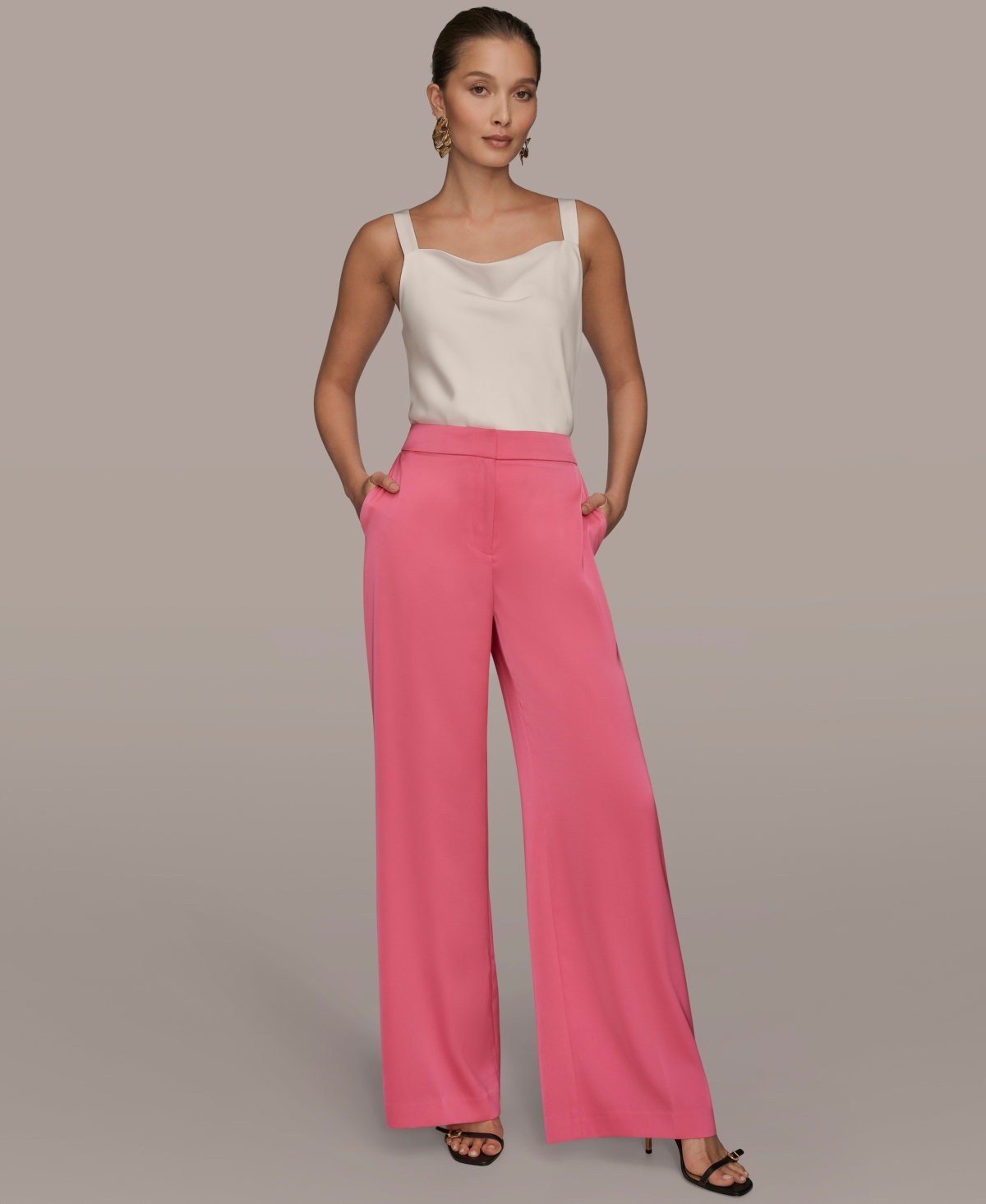 Donna Karan Women's Wide-leg Trousers In Pink