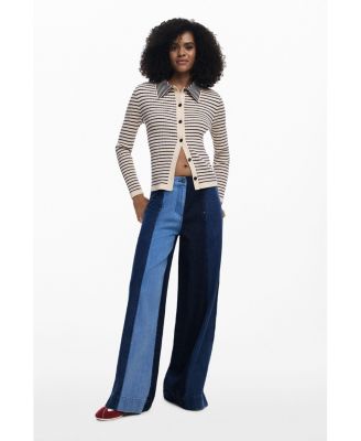 Women's Wide Leg jeans with panels