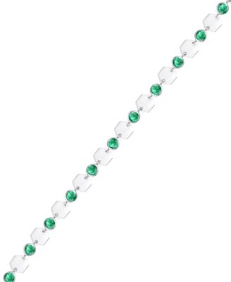 Lab-Grown Emerald Luna Bracelet (1-1/2 ct. t.w.) in Sterling Silver
