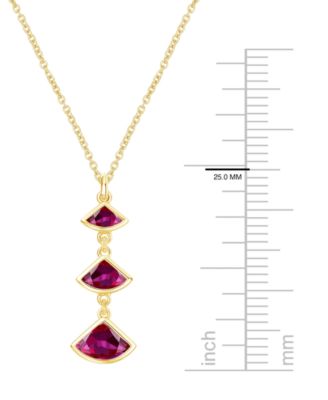 Lab-Grown Ruby Pendant Necklace (1-1/5 ct. t.w.) in 14k Gold Over Sterling Silver (Also Available in Emerald & Sapphire)