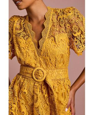 Women's Tiered Lace Midi Dress