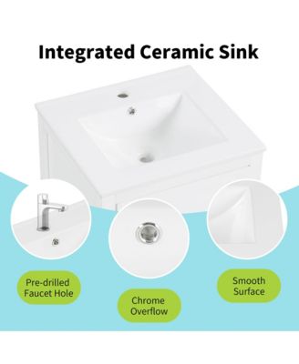 20" Bathroom Vanity with Sink, Soft Closing Door, Storage Rack and One Drawer, Bathroom Cabinet