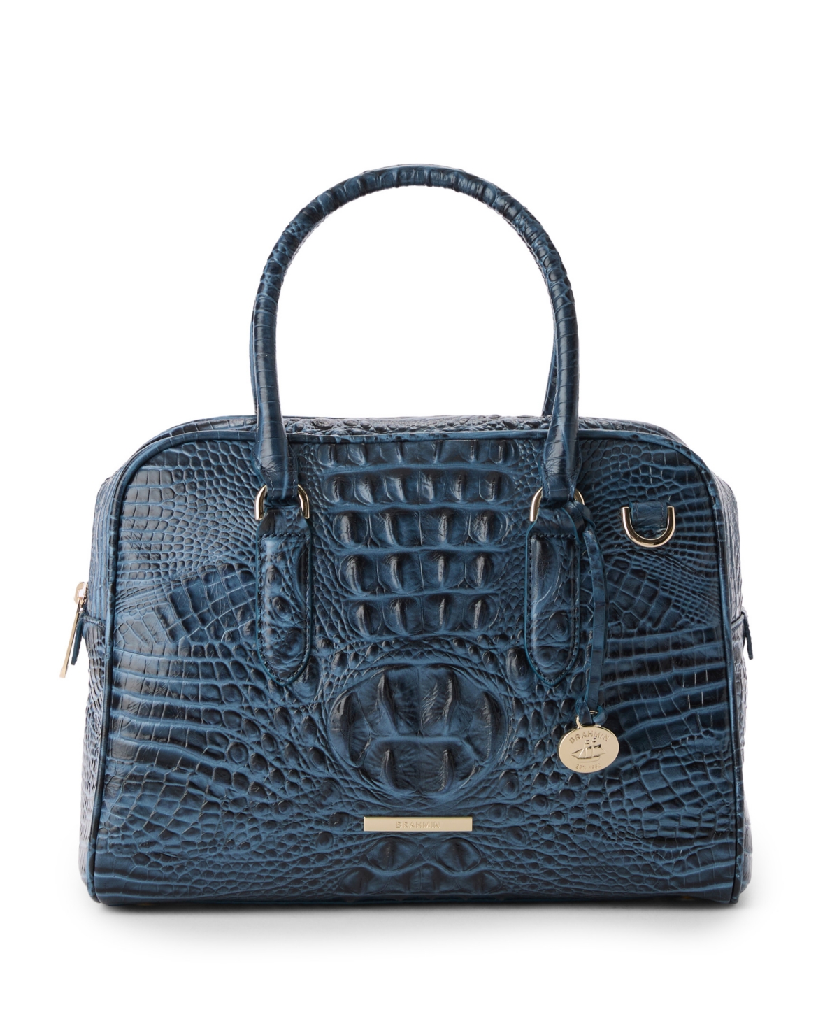 Brahmin Marissa Small Alden Road Leather Satchel Bag In Purple