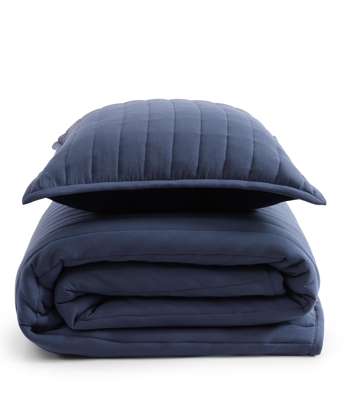Tommy Hilfiger Classic Comfort Flannel Quilt Set In Blue