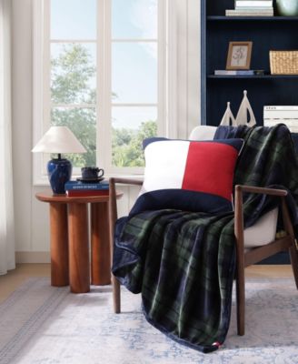 Printed Plush Plaid Throw, 70" x 50"