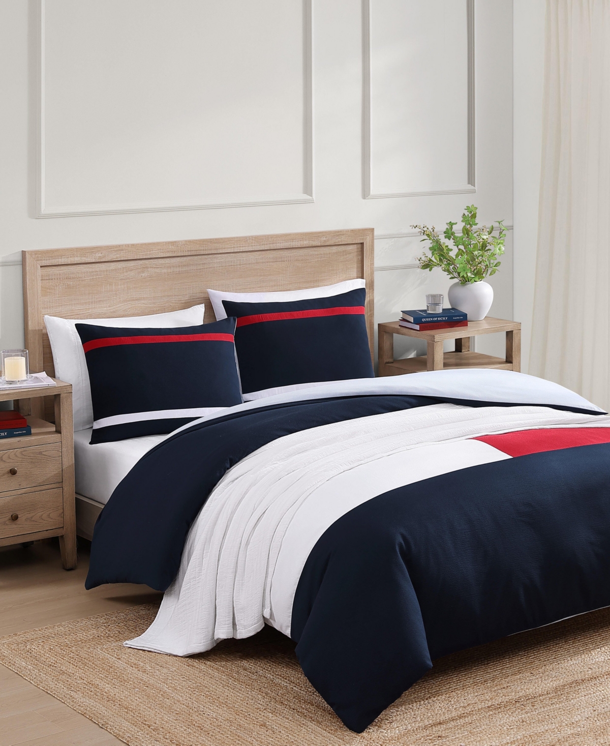 Tommy Hilfiger Iconic Anniversary Seersucker Textured 2-pc. Comforter Set, Twin In Blue