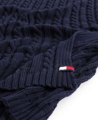 Solid Cotton Cable Knit Throw, 70" x 50"