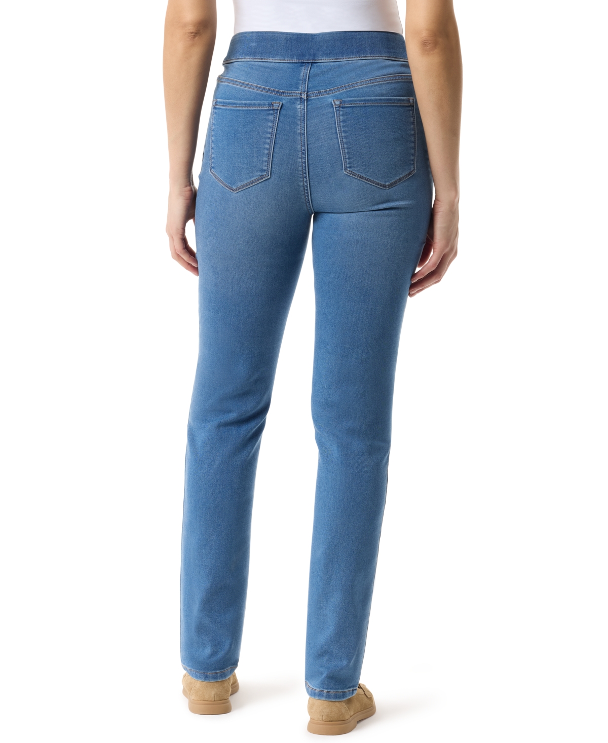 Gloria Vanderbilt Petite Amanda Pull-on Jeans In Blue