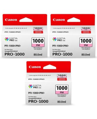 3 Pack PFI-1000PM Photo Magenta LUCIA PRO ink for imagePROGRAF PRO-1000