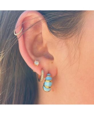 Croissant Blue Enamel Hoops