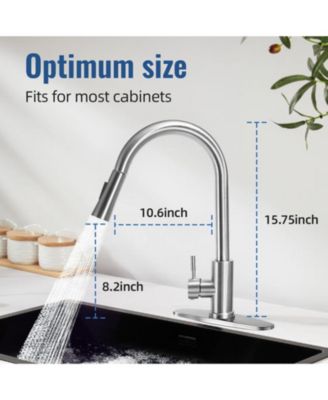 304 Stainless Steel 360° Rotation and Dual Water Modes Pull-Down Kitchen Faucet