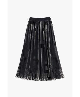 Women's Newspaper texture midi skirt