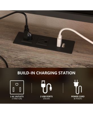 59'' Electric Fireplace TV Stand with Remote & LED Lights